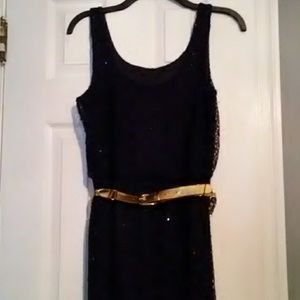 Sequin black mini-dress
